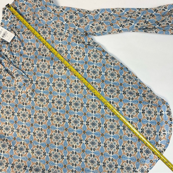 NWT LOFT Shimmer Medallion Tie Neck Blouse Small - Picture 8 of 11